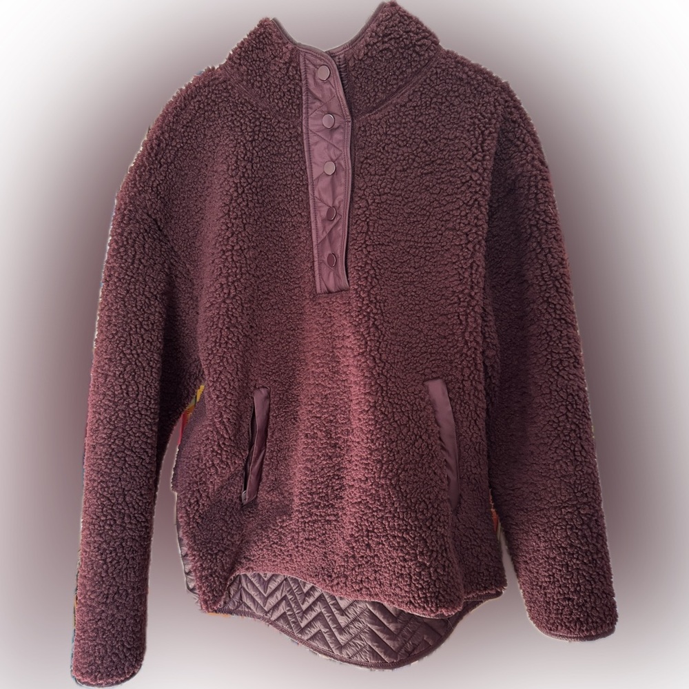 Athleta Cozy Sherpa Snap Sweatshirt - Picture 2 of 8